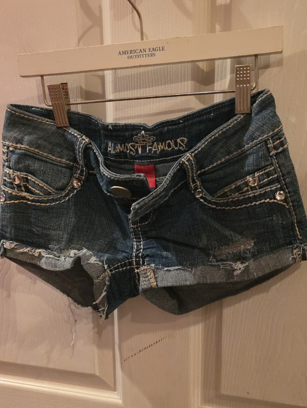 Almost Famous Dark Blue Distressed Denim Cutoff Shorts